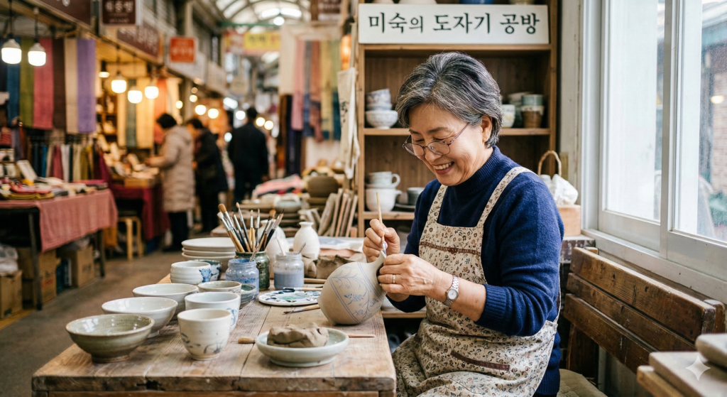 국민연금을 수령중에도 일을 하는 노년